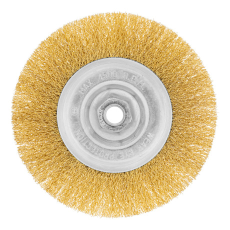 Щетка для УШМ, 150 мм, М14, плоская, латунированная витая проволока Matrix