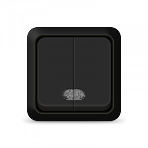 UNIVersal Олимп выкл. ОУ 2 кл. (инд.) черный (пласт.осн.) 2214