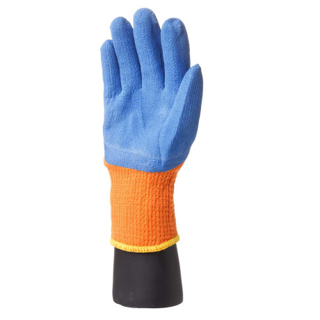 Перчатки акриловые с СИНИМ обливом вспененным ПВХ (10)