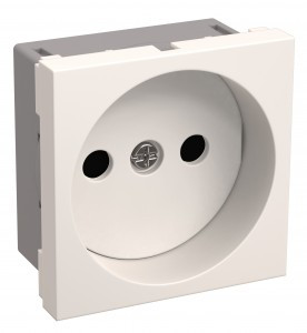 IEK ПРАЙМЕР РКС-20-20-П-К роз. СУ 1 мест. (на 2 модуля) серия 45х45 белая CKK-40D-RSB2-K01-K