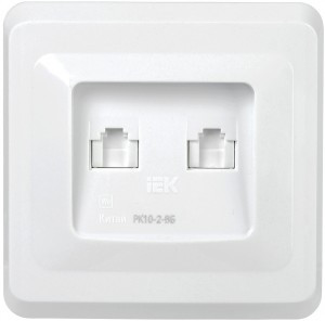 IEK ВЕГА РК10-2-ВБ роз. СУ 2-ая комп. RJ45 Cat5e белый EKV25-K01-DM