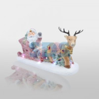 &quot;Керамическая фигурка «Дед Мороз в санях» 30.5х12.2х17.2 см