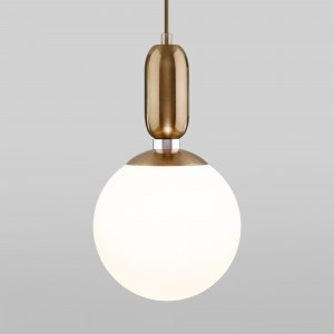 EUROSVET св-к подвесной E27 1x60W 180х1200 металл латунь/белый Bubble 50197/1 a050249