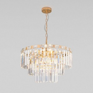 Eurosvet св-к подвесной E14 8x60 Вт 570х570х780 металл золото/прозрачный Elegante 10130/8 a060644