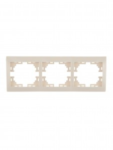 Lezard Мира рамка 3 мест. (б/вст, горизонт.) крем. (PC) 701-0300-148