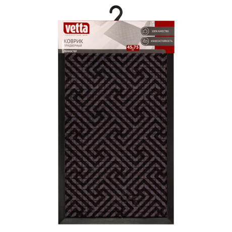VETTA Коврик придверный, резиновый с ворсом полиэстер, 45x75см, 4 дизайна