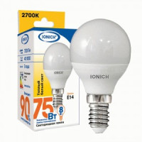 IONICH шар P45 E14 8W(720lm) 2700К 2K 45x80 матов./пластик/алюм ILED-SMD2835-P45 1642