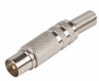 Штекер TV антенный металл.с защитой каб. (premium) Rexant 05-2011