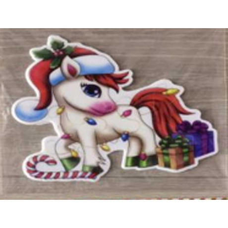 Наклейка на стекло А105 Лошадка с гирляндой 20*20см (12