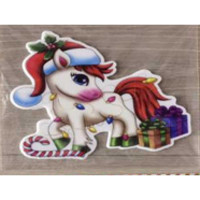 Наклейка на стекло А105 Лошадка с гирляндой 20*20см (12