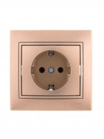 &quot;Lezard Мира роз. СУ 1 мест. 16А коричн. металлик (земля, керамика, корпус PC) 701-3131-122