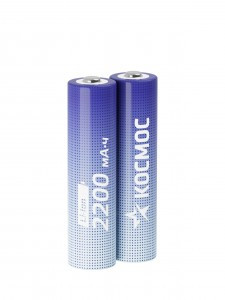 Ак-р Космос 18650 Li-ion 2200mAh 3.7V 2 шт шринк без защиты 18x65 мм KOC18650Li-ion22US2