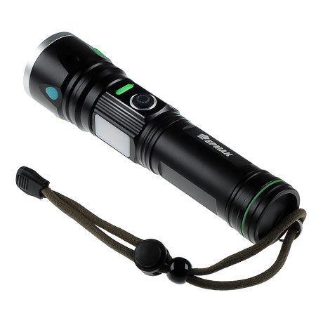 ЕРМАК Фонарь рабочий, LED, 4 режима, фокусировка, металл, съемн.аккум., 143х33 мм,функция Power-bank