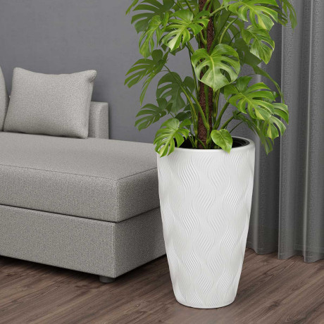 Кашпо ФЛЭЙМ 13/61 л со вставкой Белый БШ8885 х2