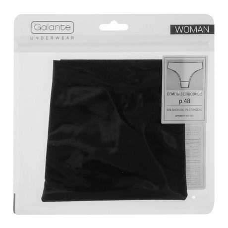 GALANTE Трусы-слипы женские бесшовные, р.48, 95%вискоза, 5%спандекс, черный, НБ25-10