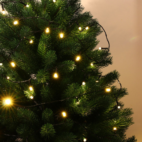 СНОУ БУМ Гирлянда эл. вьюн 20м, 200LED, шампань, 8 режимов, ПВХ черный, 220В