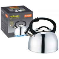 Чайник со свистком &quot;Arte&quot;, 2,5л, нерж.сталь, зеркальная полировка 5177 Mallony