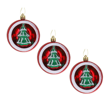 СНОУ БУМ Набор шаров 3 шт, 8 см, пластик