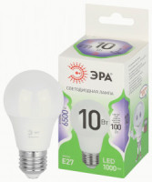 ЭРА GREEN LINE лампа св/д ЛОН E27 A60 10W(1000lm) 6500K 6K A60-10W-865-E27 GL 55x105 67090