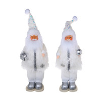 СНОУ БУМ Сувенир Санта 10x7x26 см, полиэстер, белый, 2 вида