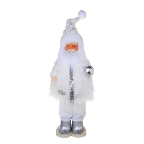 СНОУ БУМ Сувенир Санта 10x7x26 см, полиэстер, белый, 2 вида