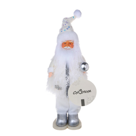 СНОУ БУМ Сувенир Санта 10x7x26 см, полиэстер, белый, 2 вида