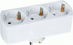 Navigator разветвитель (тройник) 3роз. 16А, белый, земля NAD-L-3E-WH 94672