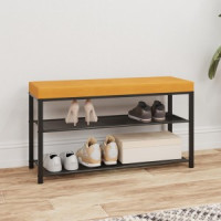 Банкетка Торонто 33С, каркас черный, сиденье горчичное, 88,5*30*49см, до 120кг БТ33СЧГ под заказ ЗМИ