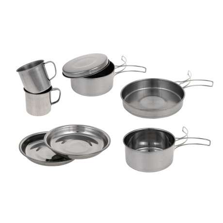 Набор туристической посуды тм AZOR FISHING, 8 предметов в чехле, нерж.сталь