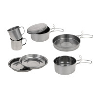 Набор туристической посуды тм AZOR FISHING, 8 предметов в чехле, нерж.сталь