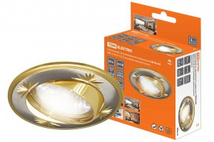 TDM GU5.3 MR16 50W св-к встр 02-04 поворот 12/220В мат ник/зол литая сталь (10!) SQ0359-0010