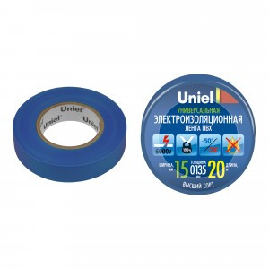 Uniel Изолента ПВХ 15/20 синяя UIT-135P 20/15/01 BLU
