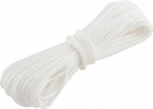 Шнур (веревка) полипропилен плетеный d=4мм, 20м, без сердечника, белый 82293