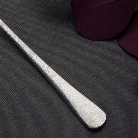 Ложка чайная с удлиненной ручкой "Узор", 19,5см, нерж.сталь