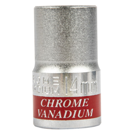 Головка торцевая, 14 мм, двенадцатигранная, CrV, под квадрат 1/2, хромированная Matrix