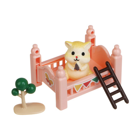 ИГРОЛЕНД Питомец с акс. "Хомяк в спальне", ABS, PP, 8х5х12 см, 6 диз.