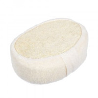 Мочалка из люфы, спонж мягкий с хлопком 11х15х5 см Банные штучки