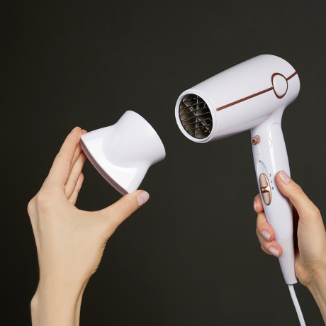 LEBEN Фен для волос дорожный складной, 1600Вт, белый