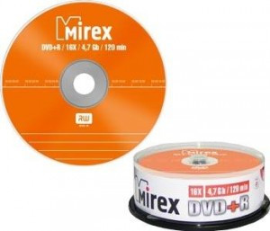 DVD+R Mirex 16x, 4.7Gb БОКС25 (цена за штуку) (300!)