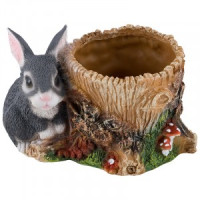 Кашпо "Зайка у пня" Н-13см