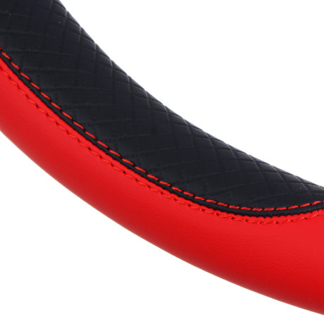 ЕРМАК Оплетка руля, серия Basic, экокожа, размер M, черно-красная