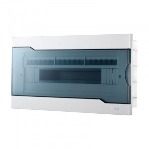 Lezard бокс (корпус) пластик ЩРВ-П-18 мод. встраиваемый БЕЛЫЙ с дымчатой дверцей IP40 730-1000-0