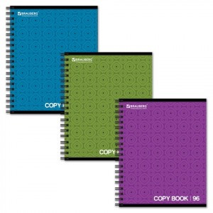 Тетрадь 96л. BRAUBERG гребень, клетка, "Монохром 2", 3 вида, 402056