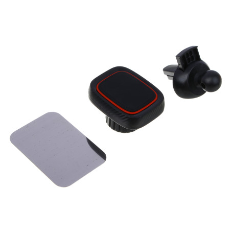 ЕРМАК Держатель телефона магнитный, на дефлектор, пластик, черно-красный