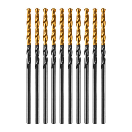 Сверло по металлу, 2 мм, HSS-Tin, Golden Tip, 10 шт. Denzel