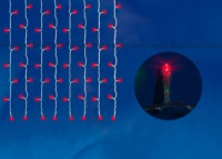 Гирлянда-занавес ULD-C2030-240/DTA 240LED 11W красный 3x2/24 нити, 8реж. IP20 пров.прозр. Uniel