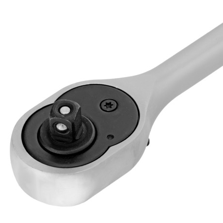 Ключ-трещотка 1/4", CrV, 72 зуба, с быстрым сбросом, матовый хром Stels