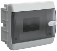 IEK UNION Compact бокс (корпус) пластик. ЩРВ-П- 6 мод. встраиваемый, прозр. черная дверь IP41