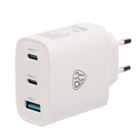 BY Сетевое зарядное устройство Smart 2*USB-C, 1* USB-A, QC,PD,PPS, 40 Вт, 110-240 В, 50-60 гц, белый