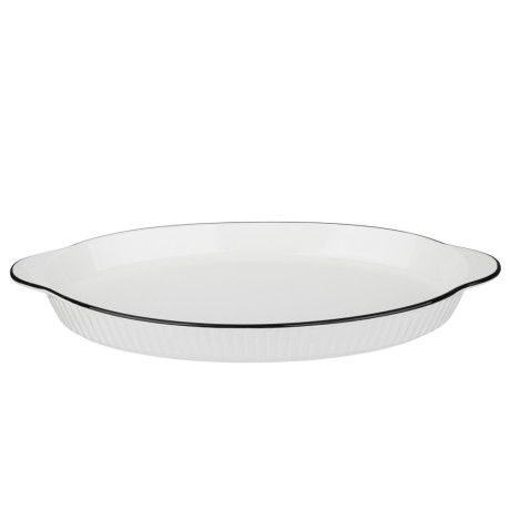 MILLIMI Соло Форма для запекания и сервировки овальная, 700мл, 36,5х21,5х3,5см, фарфор